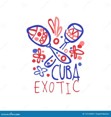 Diseño Original De La Plantilla Del Logotipo De La Isla De Cuba, Insignia Exótica De Las ...