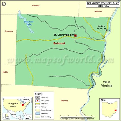 Belmont County Map, Map of Belmont County Ohio