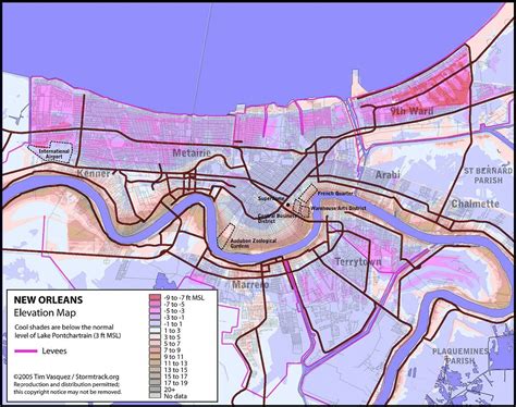 Comparative NOLA Elevation Map | New orleans, Flood map, New orleans ...