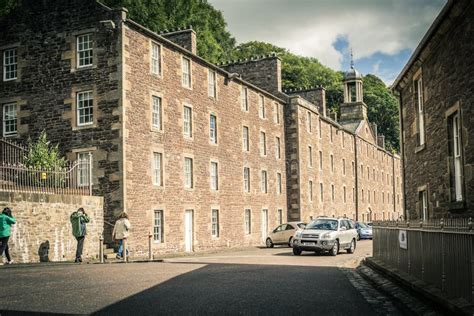 View of New Lanark Heritage Site, Lanarkshire in Scotland, United ...