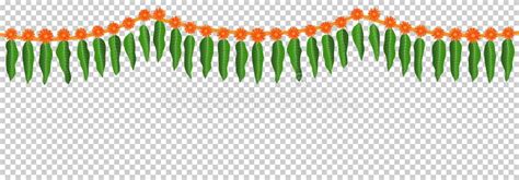 Marigold Flower and Mango Leaves Hanging Decoration Isolated Diwali Vector Graphic Resource ...