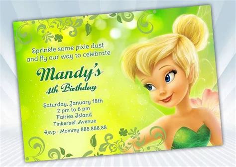 Tinkerbell Invitation Customizable Template IDIY Bobotemp