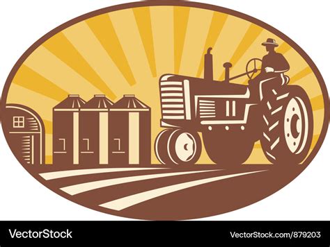 Vintage tractor retro Royalty Free Vector Image