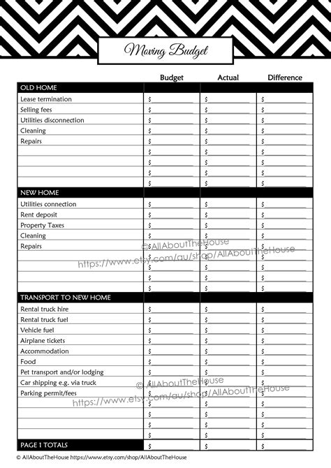 30++ Moving Out Budget Worksheet – Worksheets Decoomo