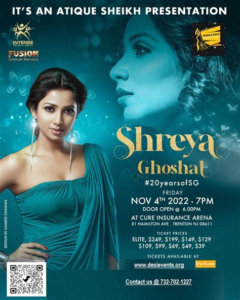 Shreya Ghoshal Live In Concert November 4 2022 Cure Arena Trenton NJ ...