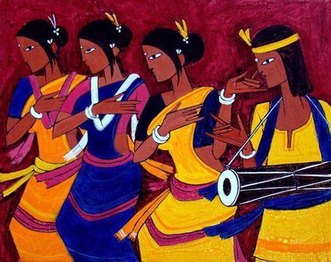 Indian Tribal Dance Indian Tribal Paintings Prints, People Figures, Dance ArtPal ...