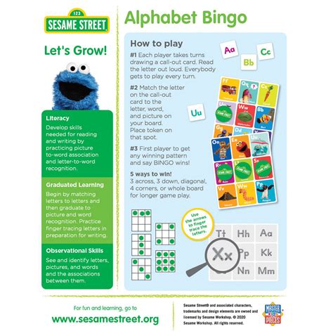 Sesame Street Alphabet Bingo Game | MasterPieces – MasterPieces Puzzle ...