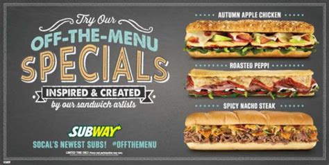 Subway Tests "Off-The-Menu Specials"