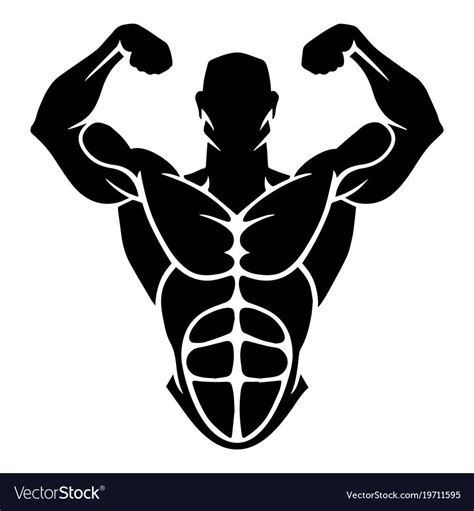 Bodybuilder Logo Template. Vector object and Icons for Sport Label, Gym ...