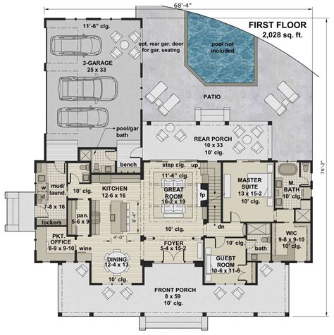 House Plan 098-00316 - Modern Farmhouse Plan: 2,743 Square Feet, 4 Bedrooms, 4.5 Bathrooms ...