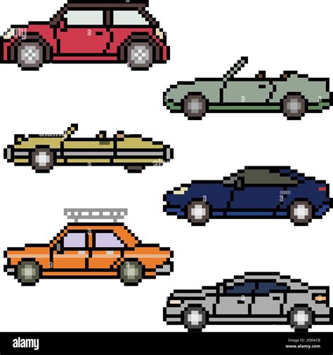 pixel art of various car side Stock Vector Image & Art - Alamy