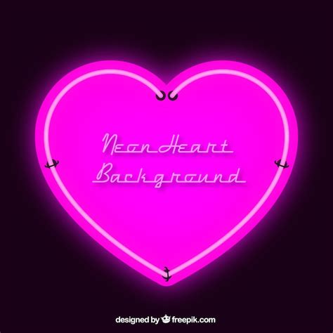 Free Vector | Pink neon heart background