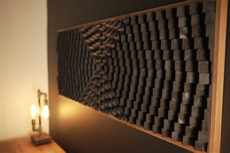 Acoustic Panel Black Sound Diffuser Large Wood Wall Art - Etsy UK