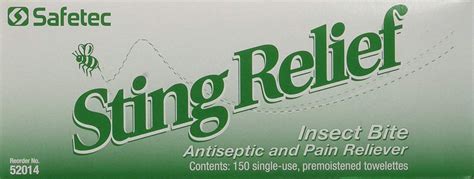 Sting Relief 150 Packet Box, Individually wrapped Sting Relief wipes in a pack of 150 swabs By ...