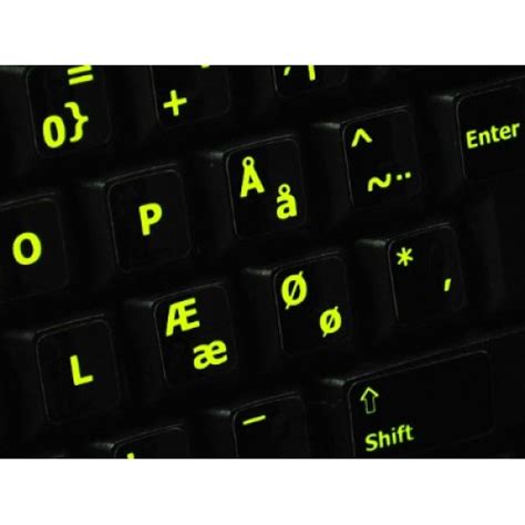 Danish glowing keyboard stickers