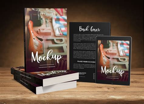 A beautiful presentation of paperback books mockup along with tablet to promote book design with ...