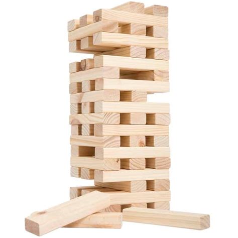 Hey! Play! Non-Traditional Giant Wooden Blocks Tower Stacking Game W350095 - The Home Depot