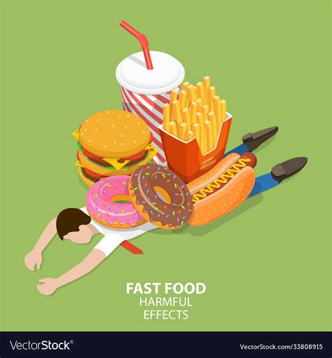 Fast food harmful effects junk danger Royalty Free Vector