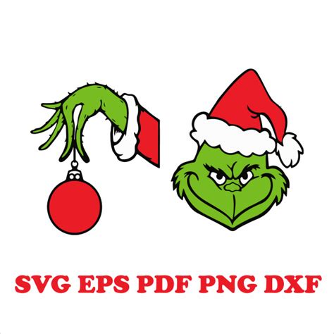 Grinch Hand Face Svg, Dxf, Pdf, Png, Eps Instant Download