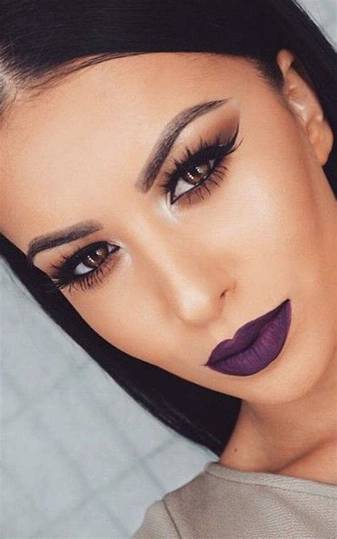 How to wear the dark purple lipstick like a star | Purple lipstick ...