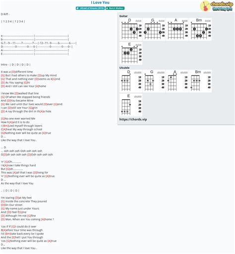 Chord: I Love You - tab, song lyric, sheet, guitar, ukulele | chords.vip