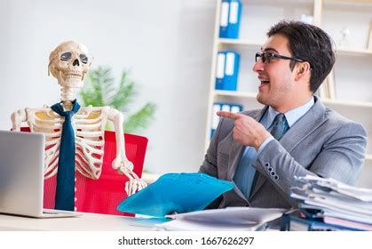 Businessman Working Skeleton Office Stock Photo 1667626297 | Shutterstock