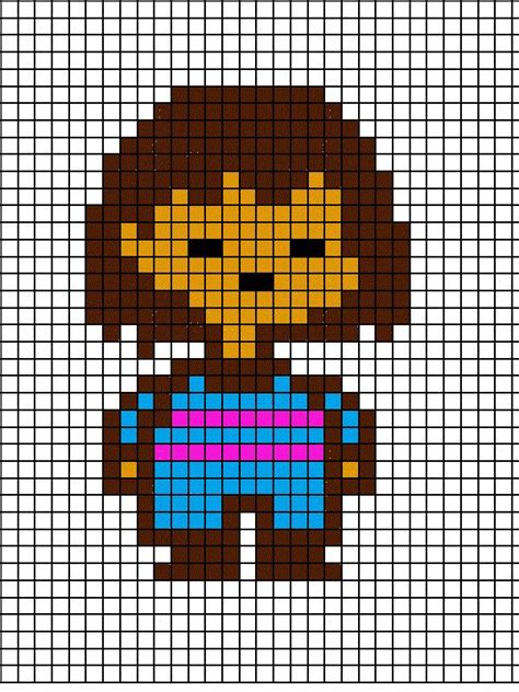 Frisk pixel art grid | Undertale pixel art, Pixel art grid, Pixel art