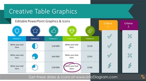 30 Creative Data Table Graphics Design PowerPoint Template