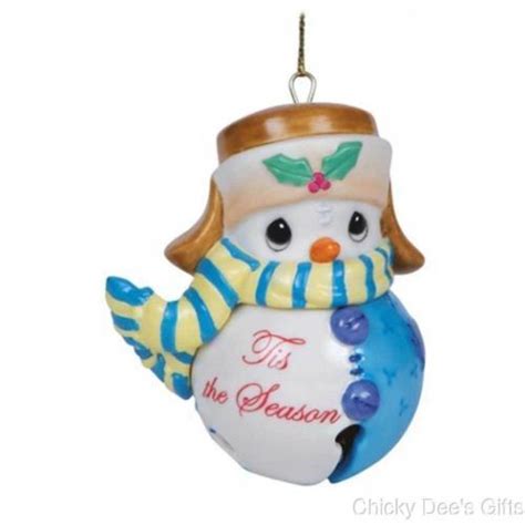 Precious Moments Snowman Tis the Season Jingle Bell Christmas Ornament ...