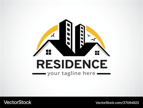 Residence logo template design Royalty Free Vector Image