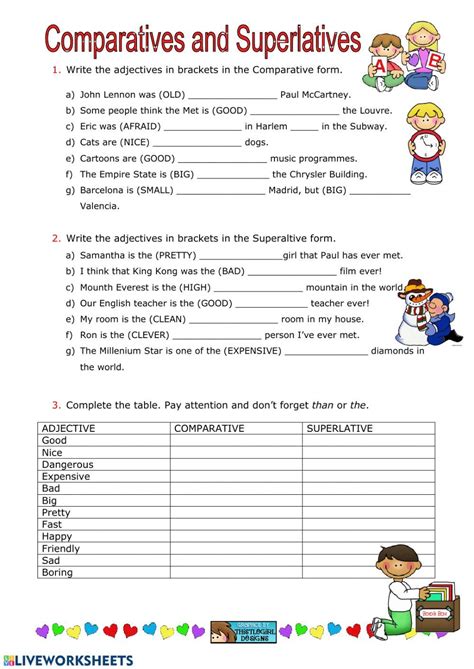 Comparatives online exercise for level 7 9 – Artofit