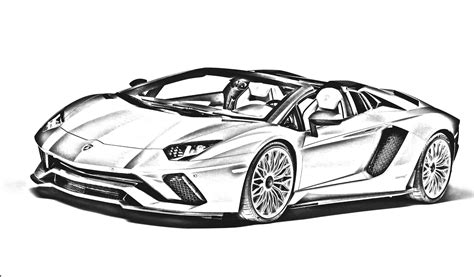 Lamborghini Aventador S Roadster Sketch You Will Love - Car Drawing Blog