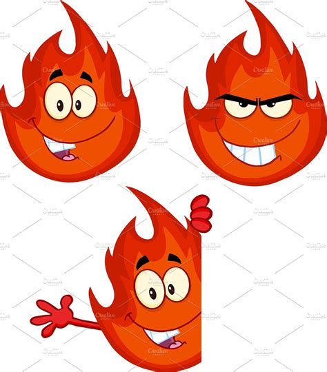 Flame Character Collection - 7 | Illustrator Graphics ~ Creative Market