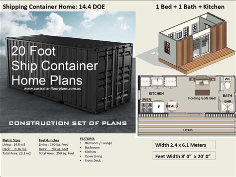 Shipping Container Home Plans: 20Ft DOE | Australianfloorplans ...