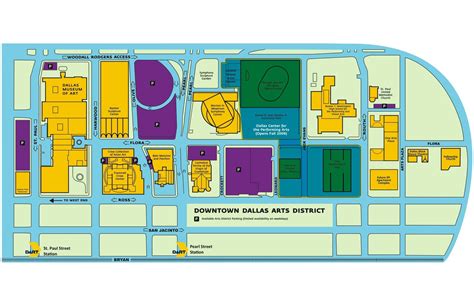 Dallas arts district map - Map of Dallas arts district (Texas - USA)