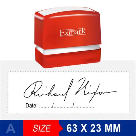 Signature Stamp with date ( Exmark ), Pre Ink Signature Stamp with date ...