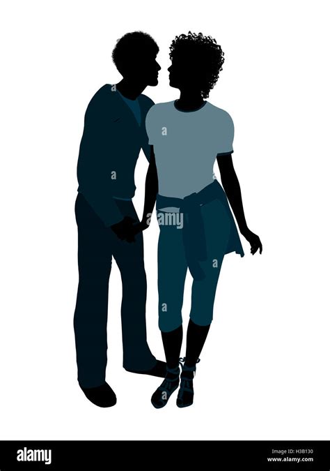 African American Couple Illustration Silhouette Stock Photo - Alamy