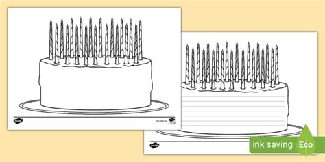 Birthday Cake Writing Template (teacher made) - Twinkl