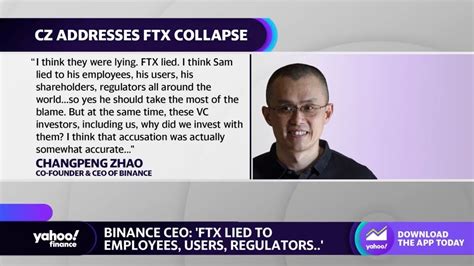 Binance CEO opens up about circumstances surrounding FTX deal, crypto ...