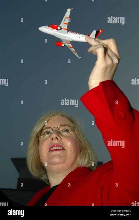 Scottish Tourism minister Patricia Ferguson holds up toy planes at ...