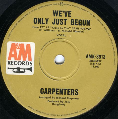 Carpenters - We've Only Just Begun (1970, Vinyl) | Discogs