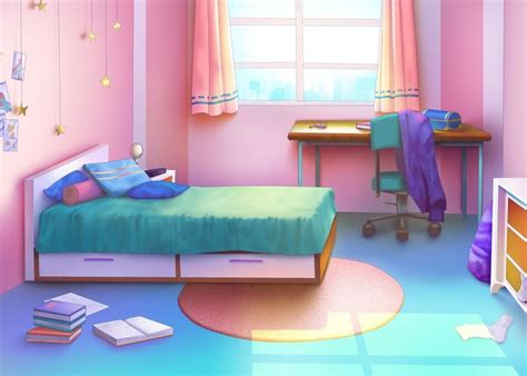 Aesthetic Modern Pink Anime Bedroom Background – TRENDECORS