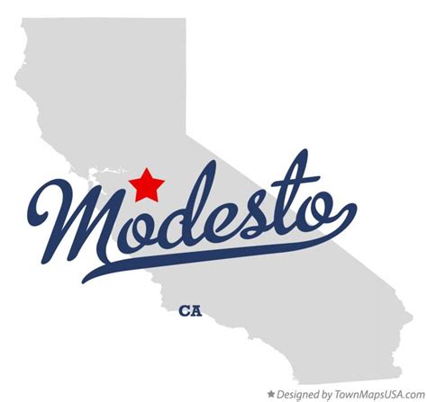 Map of Modesto, CA, California