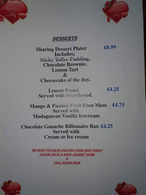 Menu at The Hope & Anchor pub & bar, Hartlepool