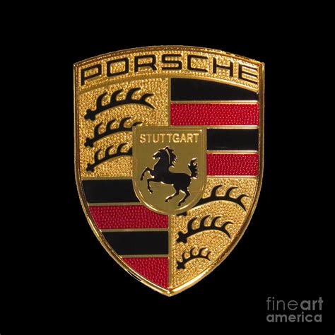 Porsche Emblem - Black Photograph by Scott Cameron - Pixels