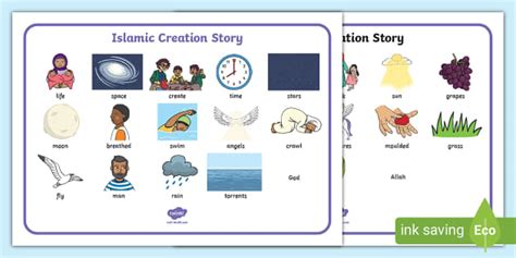 Islamic Creation Story Word Mat (Teacher-Made) - Twinkl