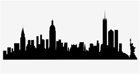 New York City skyline silhouette free svg