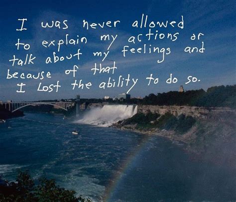 a rainbow in the sky over a river with a quote written on it that reads ...