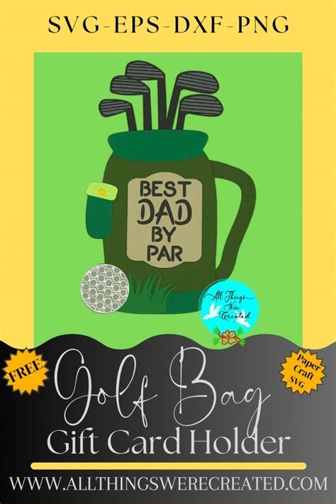 Golf bag gift card holder free svg – Artofit