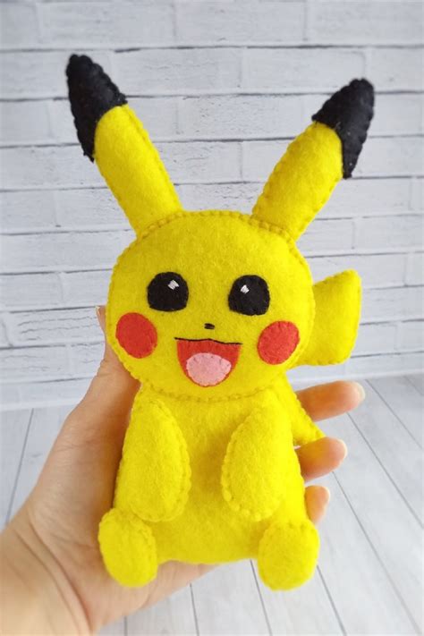 Pokemon plush pattern Pikachu pattern pikachu plush diy | Etsy in 2020 | Felt toys, Felt toys ...